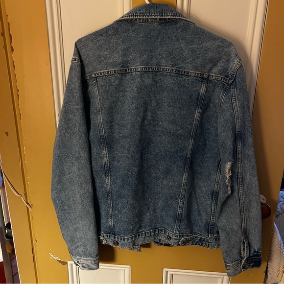 H&M Denim Jean Jacket Size M Men’s Distressed - Picture 2 of 5